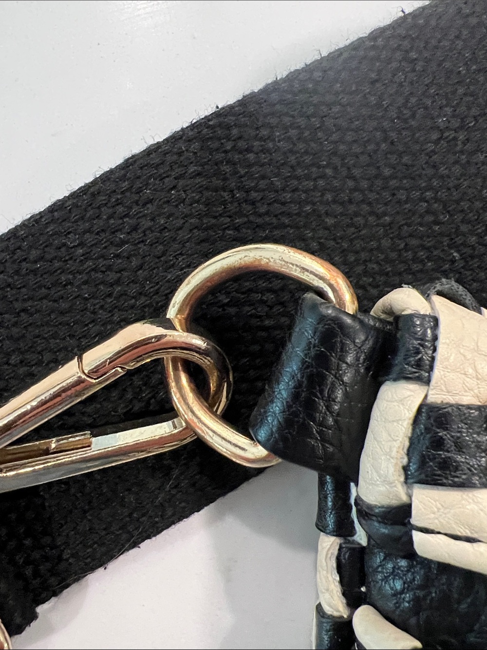 Checkerboard Crossbody Belt Bag - Black & Cream - Picture 3 of 6